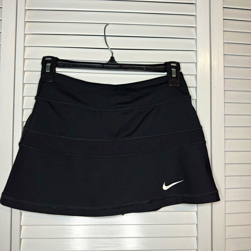 Nike Dri-FIT Skort Women’s XS Black Tennis Pickleball Running Athletic Comfort